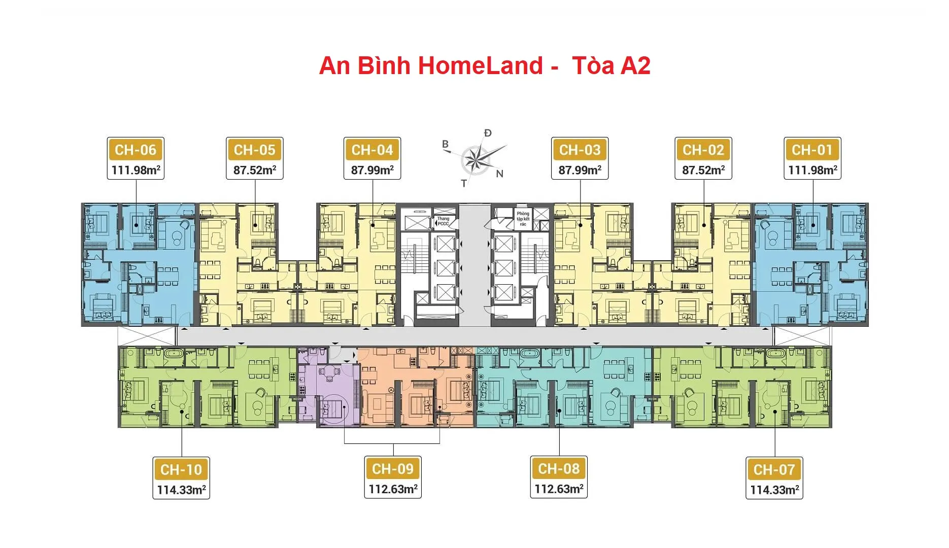 An Bình HomeLand- Mặt bằng Tòa A2