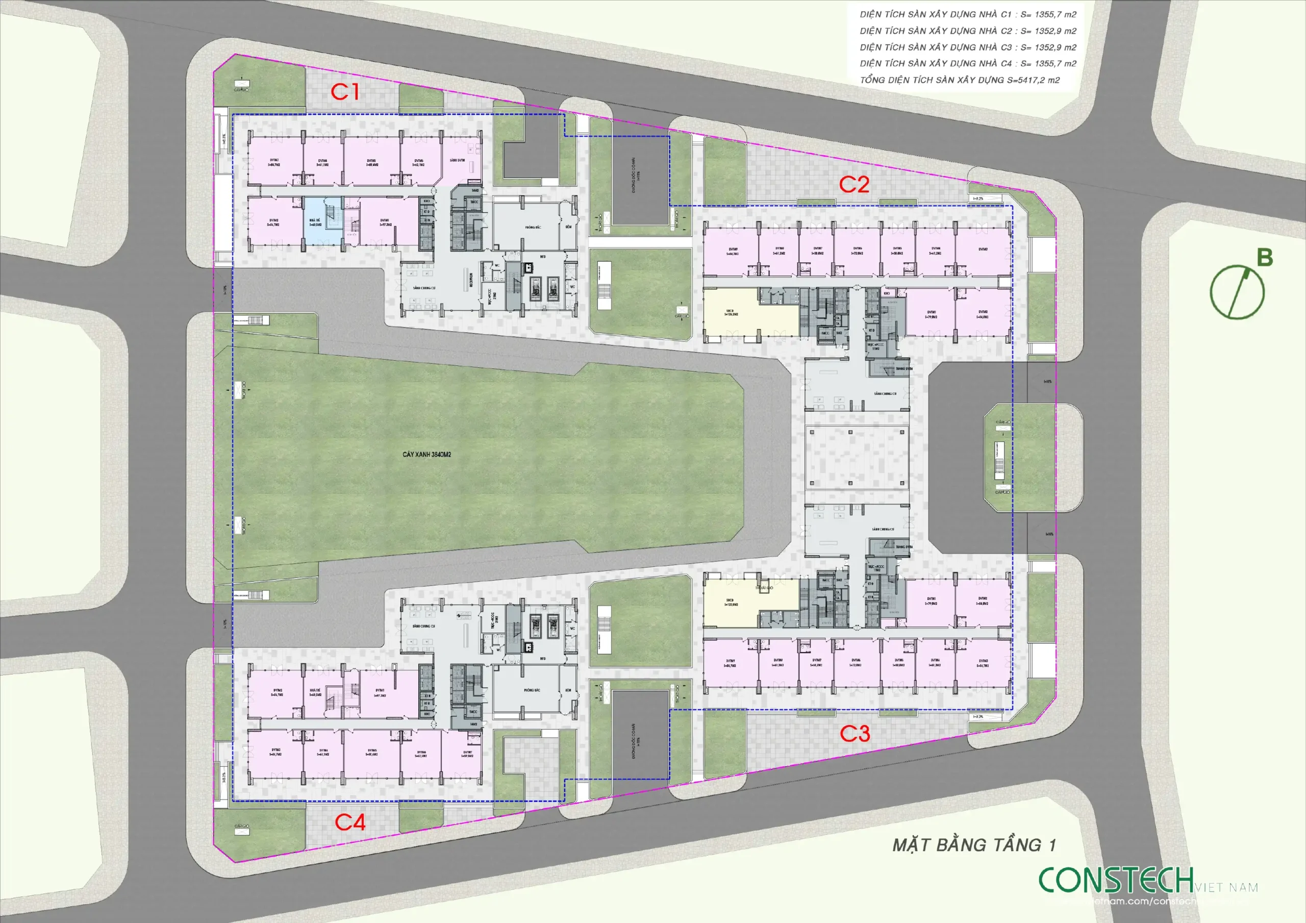 An Bình HomeLand - Mặt Bằng Tầng 1